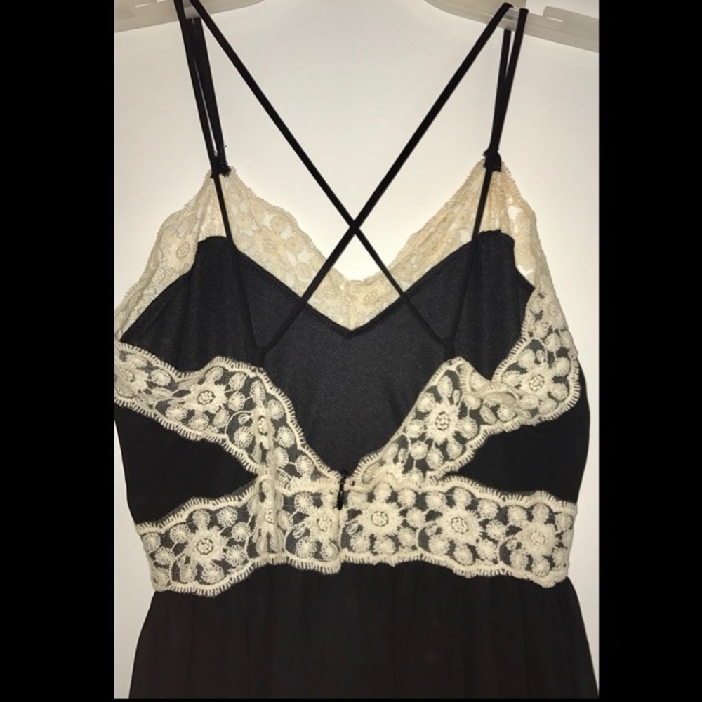Black and white lace maxi dress